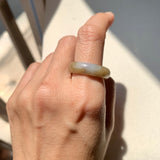 18.9mm A-Grade Natural Yellow Lavender Jadeite Ring Band No. 161733
