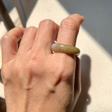 18.9mm A-Grade Natural Yellow Lavender Jadeite Ring Band No. 161733