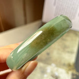55.4mm A-Grade Natural Bluish Green Jadeite Modern Oval Bangle No.151993