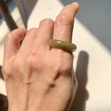 18.9mm A-Grade Natural Yellow Lavender Jadeite Ring Band No. 161733