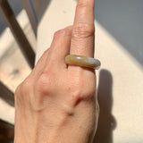 18.9mm A-Grade Natural Yellow Lavender Jadeite Ring Band No. 161733
