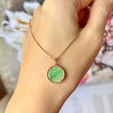 A-Grade Moss On Snow Jadeite Pendant (Moonlight) No.172145