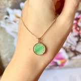 A-Grade Moss On Snow Jadeite Pendant (Moonlight) No.172145