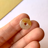 Icy A-Grade Natural Yellow Grey Jadeite Ancient Coin Donut No.220341