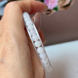 5.2mm A-Grade Natural White Jadeite Beaded Bracelet No.190483