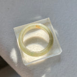 19.8mm A-Grade Natural Yellowish Green Jadeite Ring Band No. 161687