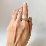 19.8mm A-Grade Natural Yellowish Green Jadeite Ring Band No. 161687