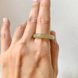 19.8mm A-Grade Natural Yellowish Green Jadeite Ring Band No. 161687