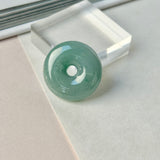 A-Grade Natural Greenish Blue Jadeite Donut No.172776