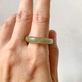19.8mm A-Grade Natural Yellowish Green Jadeite Ring Band No. 161687