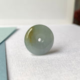 A-Grade Natural Blue Yellow Jadeite Donut Pendant No.171207