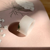 17.2mm A-Grade Natural White Dark Green Jadeite Archer Ring Band No. 161927