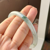 56.7mm A-Grade Natural Floral Jadeite Traditional Round Bangle No. 152135
