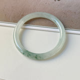 54.3mm A-Grade Natural Floral Jadeite Traditional Round Bangle No. 152136