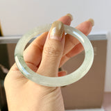 54.3mm A-Grade Natural Floral Jadeite Traditional Round Bangle No. 152136