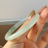 54.3mm A-Grade Natural Floral Jadeite Traditional Round Bangle No. 152136