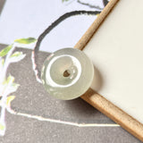 Icy A-Grade Natural Light Grey Green Jadeite Donut No.172132