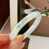 54.6mm A-Grade Natural Floral Jadeite Traditional Round Bangle No. 152137