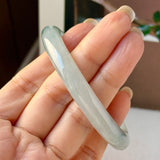 54.6mm A-Grade Natural Floral Jadeite Traditional Round Bangle No. 152137