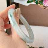 54.6mm A-Grade Natural Floral Jadeite Traditional Round Bangle No. 152137