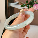54.6mm A-Grade Natural Floral Jadeite Traditional Round Bangle No. 152137