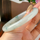 54.6mm A-Grade Natural Floral Jadeite Traditional Round Bangle No. 152137
