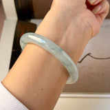 54.6mm A-Grade Natural Floral Jadeite Traditional Round Bangle No. 152137