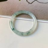 51.8mm A-Grade Natural Floral Jadeite Traditional Round Bangle No. 152138