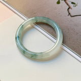 51.8mm A-Grade Natural Floral Jadeite Traditional Round Bangle No. 152138