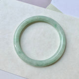 54.7mm A-Grade Natural Moss On Snow Jadeite Traditional Round Bangle No.152071