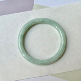 54.7mm A-Grade Natural Moss On Snow Jadeite Traditional Round Bangle No.152071