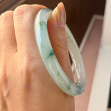 51.8mm A-Grade Natural Floral Jadeite Traditional Round Bangle No. 152138
