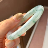 51.8mm A-Grade Natural Floral Jadeite Traditional Round Bangle No. 152138