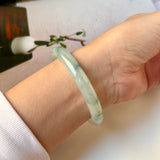 51.8mm A-Grade Natural Floral Jadeite Traditional Round Bangle No. 152138