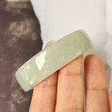 50.9mm A-Grade Natural Light Green Jadeite Modern Round Bangle No.151457