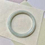 55.2mm A-Grade Natural Light Green Jadeite Traditional Round Bangle No.152089