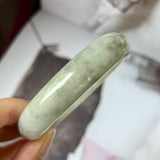 58.2mm A-Grade Natural Light Green Jadeite Modern Round Bangle No.151596