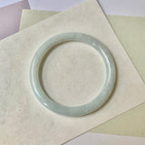 55.2mm A-Grade Natural Light Green Jadeite Traditional Round Bangle No.152089