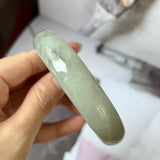 58.2mm A-Grade Natural Light Green Jadeite Modern Round Bangle No.151596