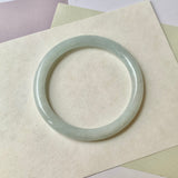 55.2mm A-Grade Natural Light Green Jadeite Traditional Round Bangle No.152089