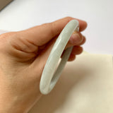 55.2mm A-Grade Natural Light Green Jadeite Traditional Round Bangle No.152089
