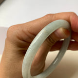 55.2mm A-Grade Natural Light Green Jadeite Traditional Round Bangle No.152089