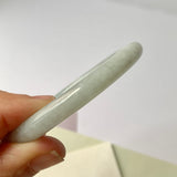 55.2mm A-Grade Natural Light Green Jadeite Traditional Round Bangle No.152089
