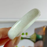 51.6mm A-Grade Natural Light Green Jadeite Modern Round Bangle No.152139