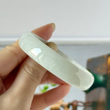 51.6mm A-Grade Natural Light Green Jadeite Modern Round Bangle No.152139