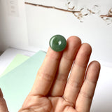 A-Grade Natural Green Jadeite Donut Pendant No.171212