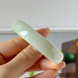 51.6mm A-Grade Natural Light Green Jadeite Modern Round Bangle No.152139