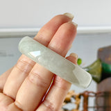 51.6mm A-Grade Natural Light Green Jadeite Modern Round Bangle No.152139