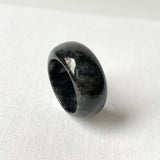 19.3mm A-Grade Natural Black Jadeite Ring Band No. 161781