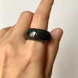19.3mm A-Grade Natural Black Jadeite Ring Band No. 161781